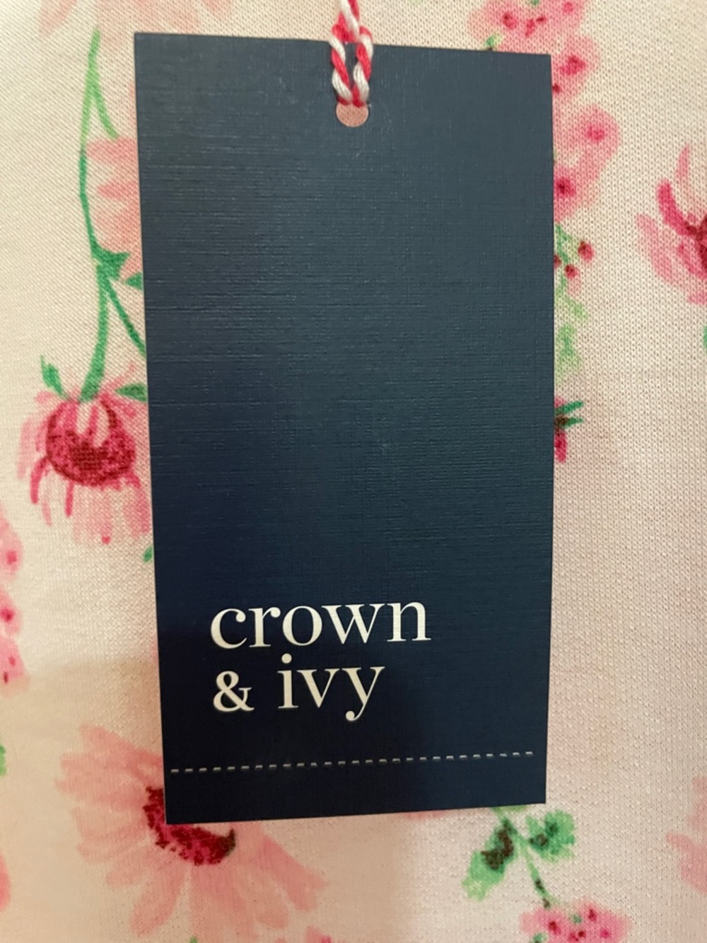 Crown and Ivy NWT pink floral top with ruffle sleeve XL - Picture 7 of 7